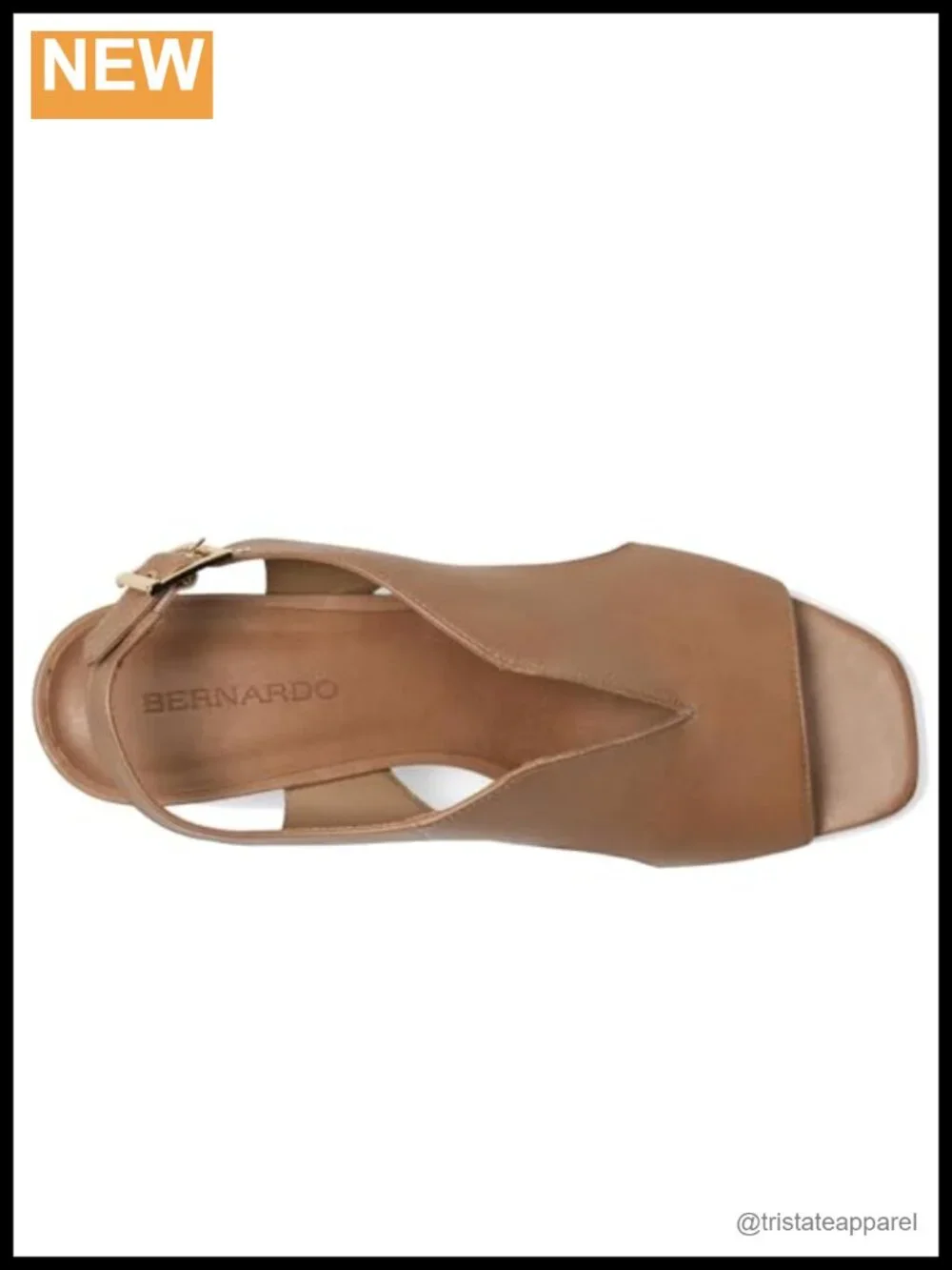 Bernardo Bedford Leather Platform Sandals Adjustable Backstrap Buckle